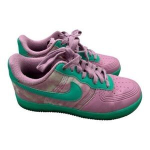 Nike Air Men's Size 6 Women's 7.5 Air Force 1 Sneaker Purple Pink Swirl Teal